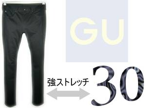 美品・GU 【強ストレッチ】 W30 (実81cm) 【管13-3】 BLACK / 送料￥185