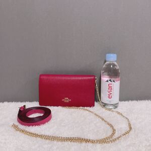 COACH 長財布 レザー ショルダーバッグ チェーンウォレット チェーンショルダーバッグ