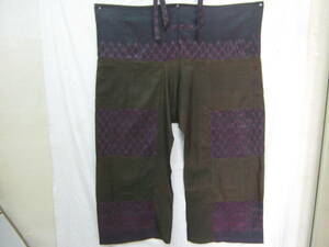  Thai silk Thai pants patchwork easy wide hand weave silk 