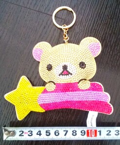 ◆サンエックス リラックマ コリラックマ くま ベア キラキラ 流れ星 ラインストーン キーホルダー バッグチャーム◆