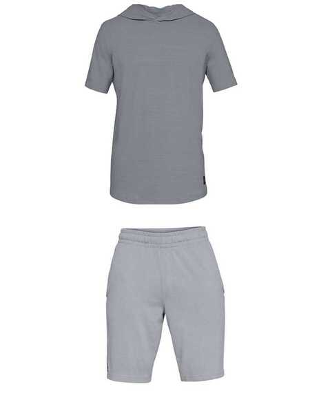 ○新品UNDER ARMOUR(アンダーアーマー)スポーツスタイル ショートスリーブフーディー シャツ パンツ 上下セット サイズSM