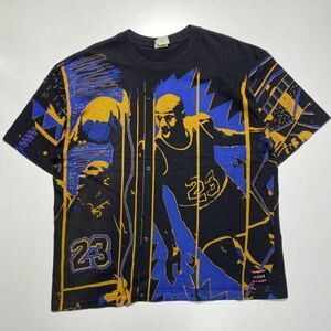 【L】90s NIKE AIR JORDAN Print S/S Tee 90年代 ナイキ エア ジョーダン プリント 半袖Tシャツ Tシャツ USA製 銀タグ 総柄 G1076