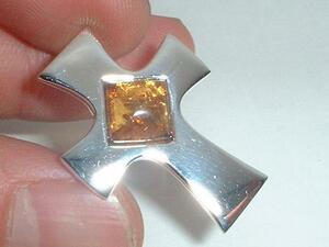 ★ Последний 1 каждая ★ Новая сделка ★ Fortune Love Luck Up Square Amber Cross Pure Silver Silver 925 Кольцо № 10,5, № 15