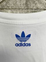 【美品】　adidas originals　アディダスオリジナルス　半袖Tシャツ　刺繍ロゴ　メンズ　XSサイズ　ホワイト　三つ葉　古着_画像6