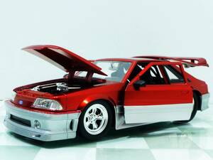 開封品■JADA TOYS 1/24 1989 FORD MUSTANG GT RED■フォード マスタング