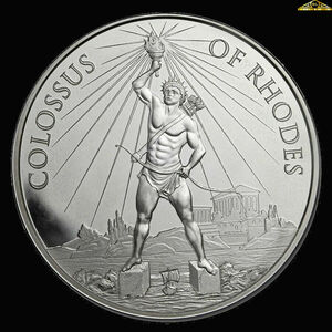 7 Wonders (colossus of rhodes) 1oz Silver silver coin BU issue number 7777!