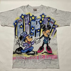 【L~XL】ミッキーマウス Mickey Mouse Hollywood Mickey USA製 プリントTシャツ ビンテージ デカめ