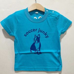 SALE! メール便可能! soccer junky (サッカージャンキー) ベビー イヌノキモチ Tシャツ (80) BLUE | futsal フットサル ブルー セール