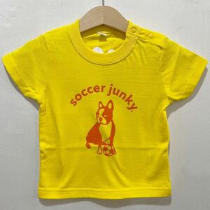 メール便可能! soccer junky (サッカージャンキー) ベビー イヌノキモチ Tシャツ (80) YELLLOW | futsal フットサル イエロー