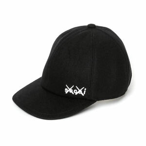 21AW 新品 sacai KAWS メルトンキャップ Melton Cap カウズ 2021AW 今期 Autumn Winter 2021 サカイ BLACKxWHITE 黒x白 帽子