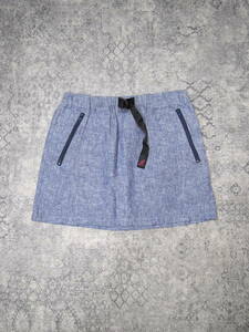 Gramicci car n blur -G skirt * lady's S size /linen/ cotton / outdoor / mountain climbing / trekking /GRAMICCI/GLSK-S003