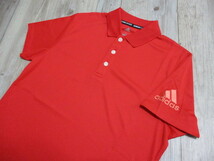 未使用★M/L 私服 ゴルフ テニス Adidas アディダス コンバット スポーツ クライマクール メンズ ポロ シャツ 赤 レッド 系 180/100A 新品_画像1