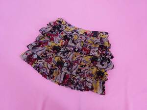  Diane phone fa stain bar g chiffon tia-do frill skirt pe-z Lee pattern black yellow red 