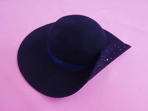 Christian Dior Christian Dior felt hat hat Swarovski decoration woman super style navy new goods unused goods 