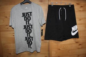 未使用ナイキNIKE メンズL JUST DO IT3連 半袖Tシャツ&ハーフパンツ 上下セット