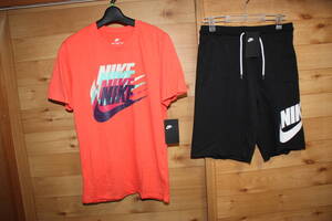 未使用ナイキNIKE メンズM 3連ロゴ半袖Tシャツ&ハーフパンツ 上下セット
