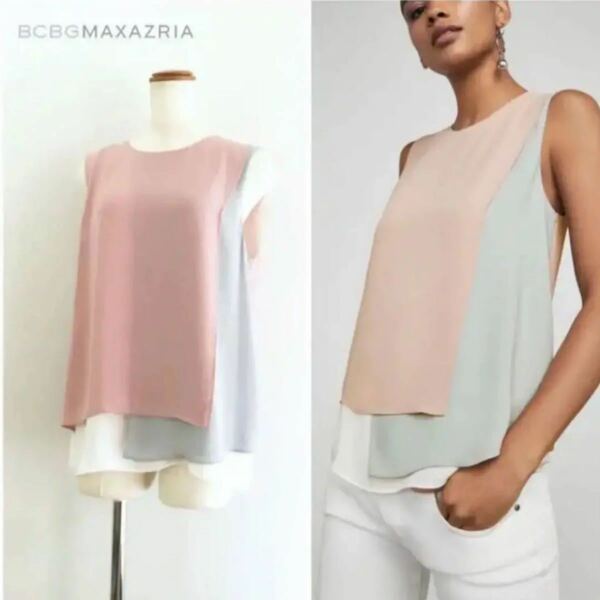 BCBGMAXAZRIA ノースリーブ ピンク トップス