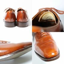 80s 美品/希少品” SANDERS サンダース SKIPPER Shoes別注 プレーントゥ シューズ UK10程度 28.5cm相当 ライトブラウン FRANKLIN S&S_画像6