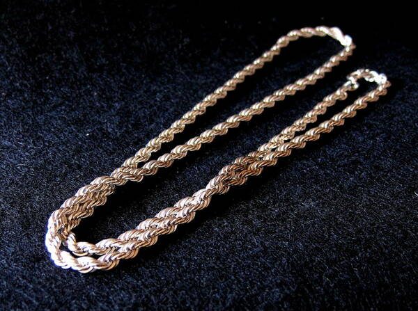 90's ビンテージ・ロープ ネックレス シルバー925 U.S Made Silver925 Rope Chain 送料込