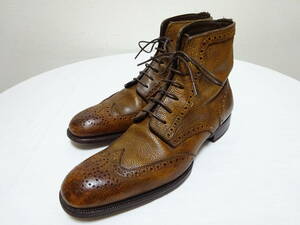 TOM FORD Tom Ford Wing chip race up boots leather boots leather shoes Brown 8.5 26.5-27cm rank ITALY made 