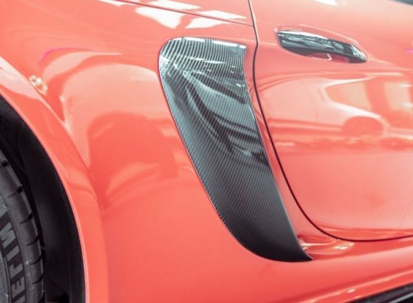 ●RDタイプ◆ポルシェ 718 ケイマン/ボクスター用インテークエアダクトカバーセット/カーボンダクトカバー/ガーニッシュ/ウェットカーボン