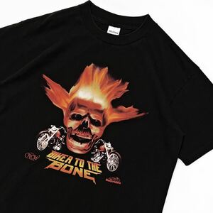 美品【90s USA製 Easyriders ビンテージ Tシャツ L】Harley-Davidson ハーレーダビッドソン バイク 3D EMBLEM レア MURINA スカル