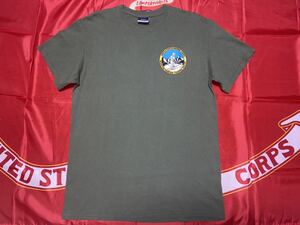 中古美品　USMC MOUNTAIN WARFARE TRANNING CENTER コットンTシャツ OD Mサイズ