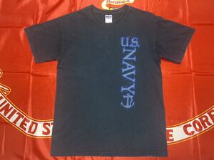 中古美品　US NAVY E7EN コットンTシャツ ネイビー　Mサイズ