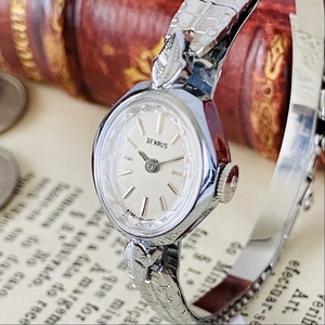 [ high class clock Ben las]Benrus hand winding wristwatch lady's Vintage bracele cocktail watch crystal 
