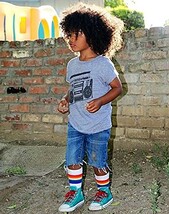SkaterSocks ベビー キッズ ロングソックス 靴下 赤ちゃん Kids White tube socks with Neon Green stripes style 1 (10インチ)_画像7