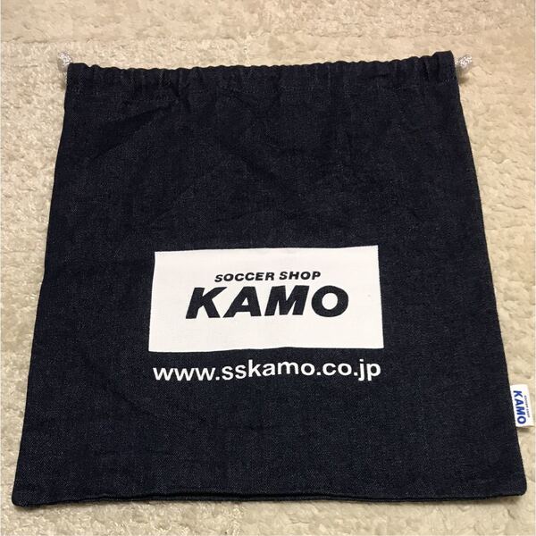 ● KAMO ● デニム シューズ ケース 巾着 サッカー スパイク ネイビー