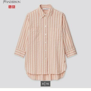 ユニクロ　UNIQLO × JW Andersonシアサッカーストライプシャツ