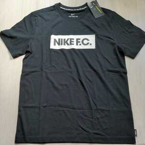 新品未使用 NIKEFC ナイキ Tシャツ Mサイズ 黒 ブラック サッカー フットサル ボックスロゴ 半袖 NIKE FC