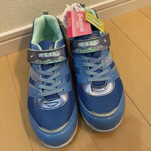 新品　スーパースター　SUPERSTAR 運動靴 23cm スニーカー　水色キラキラ　moonstar 送料510円〜