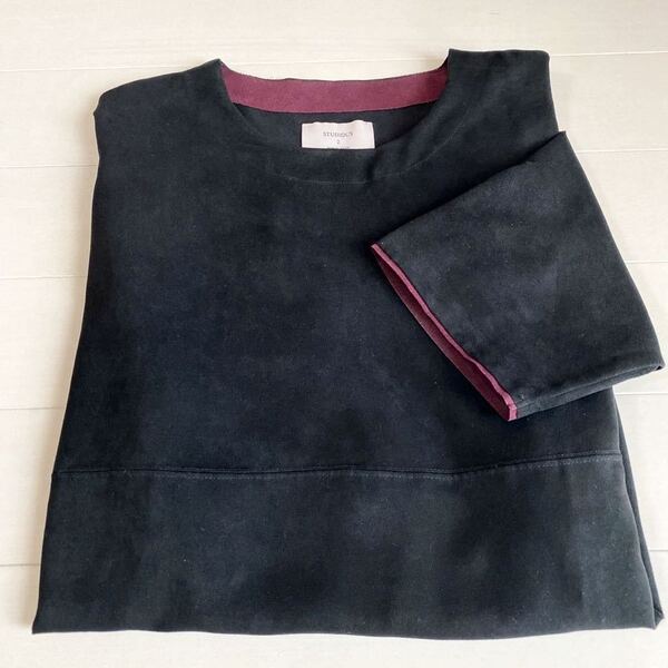 STUDIOUS Tシャツ スウェード STUDIOUSトップス ステュディオス Tシャツ STUDIOUSカットソー STUDIOUSマイクロスウェードT スエード