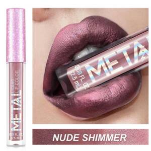 リップグロス メタリックカラー METAL LIQUID NUDE SHIMMER 濃いめピンク
