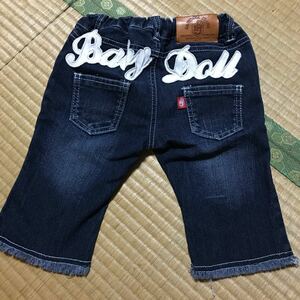 100cm ベビードール ハーフパンツ ハーパン デニム 刺繍 ワッペン アジャスター 調節可能 BABYDOLL