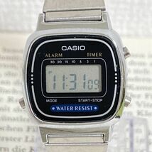 ★CASIO デジタル 多機能 腕時計 ★カシオ LA670W アラーム クロノ シルバー 稼動品 F5002_画像4