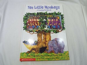 仕掛絵本[Ten Little Monkeys A Counting Storybook : With 10 Monkey Play Pieces and Pop-Up Tree] 洋書 カウント絵本 知育絵本