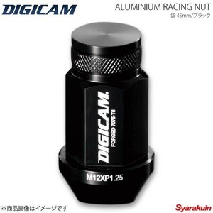 DIGICAM デジキャン アルミレーシングナット 袋タイプ P1.5 19HEX 45mm ブラック 16本入 N-BOX JF1/2 H23/2～H29/8 AN6F4515BK-DC16
