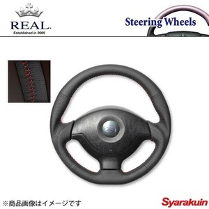 REAL レアル ステアリング SUZUKI/スズキ ジムニー JB23W 5型～9型 オリジナルシリーズ ガングリップ オールレザー レッドステッチ