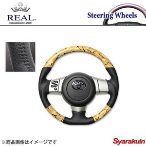 REAL レアル ステアリング TOYOTA/トヨタ FJクルーザー GSJ15W オリジナルシリーズ ガングリップ 迷彩ベージュ ブラックステッチ