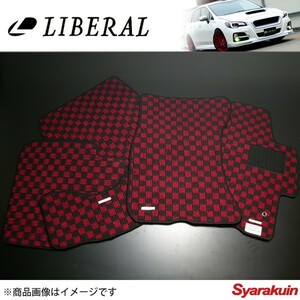 LIBERAL/リベラル フロアマット レッド×ブラック スバル/SUBARU レガシィB4 BM9/BMG/BMM 5枚セット