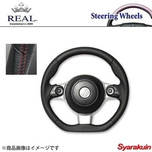 REAL レアル ステアリング TOYOTA/トヨタ GR 86 ZN6 オリジナルシリーズ ガングリップ オールレザー レッド×ブラック ユーロステッチ