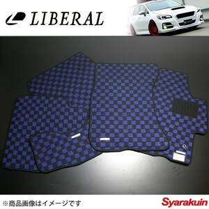 LIBERAL/リベラル フロアマット ブルー×ブラック スバル/SUBARU インプレッサ GDB/GDA 5枚セット