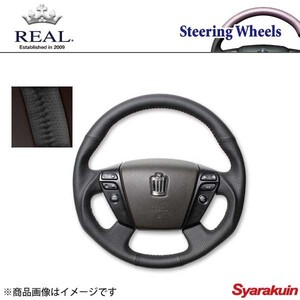 REAL レアル ステアリング TOYOTA/トヨタ クラウンハイブリッド 200系 オリジナルシリーズ ガングリップ オールレザー ブラックステッチ