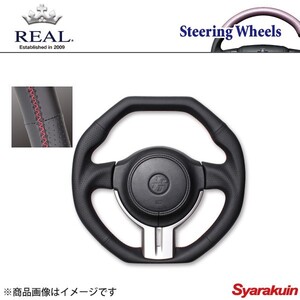 REAL レアル ステアリング TOYOTA/トヨタ 86 ZN6 前期 プレミアムシリーズ F4-OCTAGONオールレザー ブラック×レッド ユーロステッチ