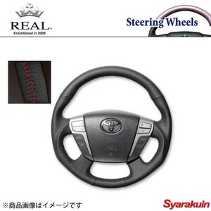 REAL レアル ステアリング TOYOTA/トヨタ アルファード 20系 オリジナルシリーズ ガングリップ オールレザー レッドステッチ