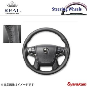 REAL レアル ステアリング TOYOTA/トヨタ クラウンマジェスタ 210系 オリジナルシリーズ ガングリップ オールレザー ブラックステッチ