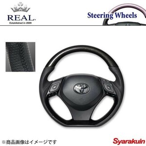 REAL レアルステアリングTOYOTA/トヨタC-HR10系/50系オリジナルシリーズコンビタイプガングリップブラックカーボン＆ピアノブラックパネル